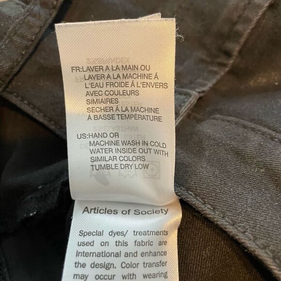 Articles of Society Coated Sarah Skinny Jeans Black Stretch Denim 25 - Picture 10 of 12